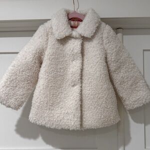 Mini Boden White Furry Jacket